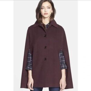 Helene Berman London Purple Wool Cashmere Cape Size XS 47925